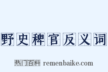 野史稗官反义词是什么意思的图片
